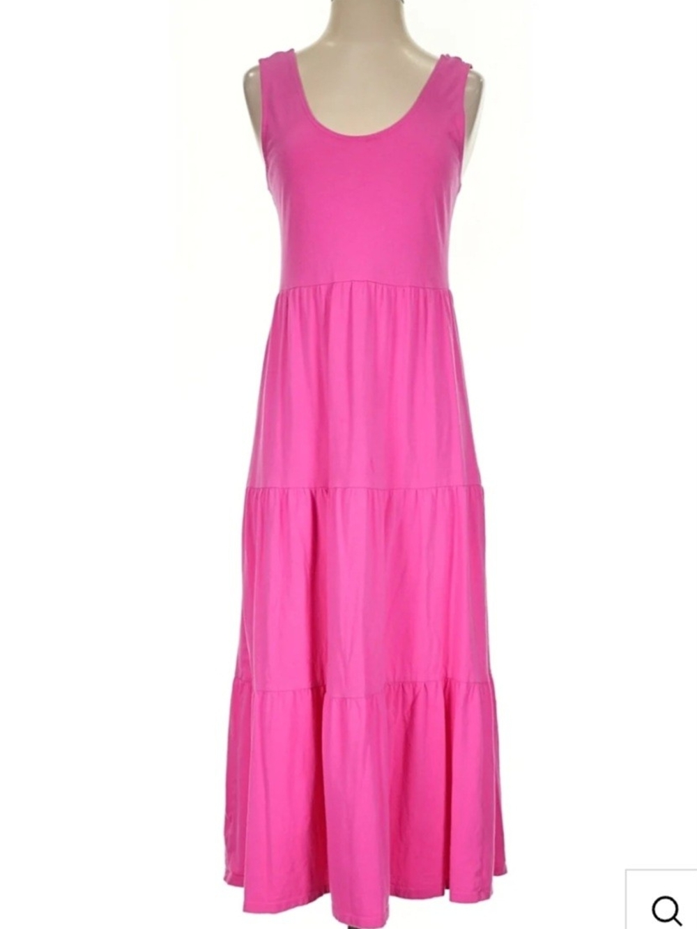 J. Crew Tiered Maxi Dress Sleeveless Tiered Maxi Dress in Bright Pink(L)
